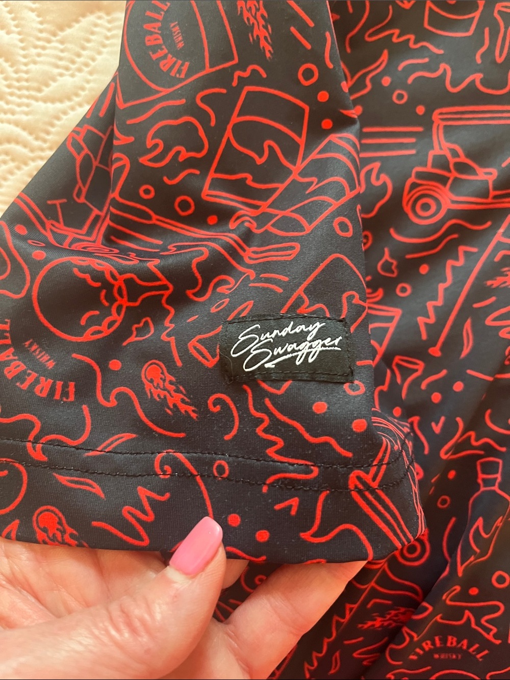 Sunday Swagger Fireball Whisky Blaze Golf Polo - Picture 7 of 9
